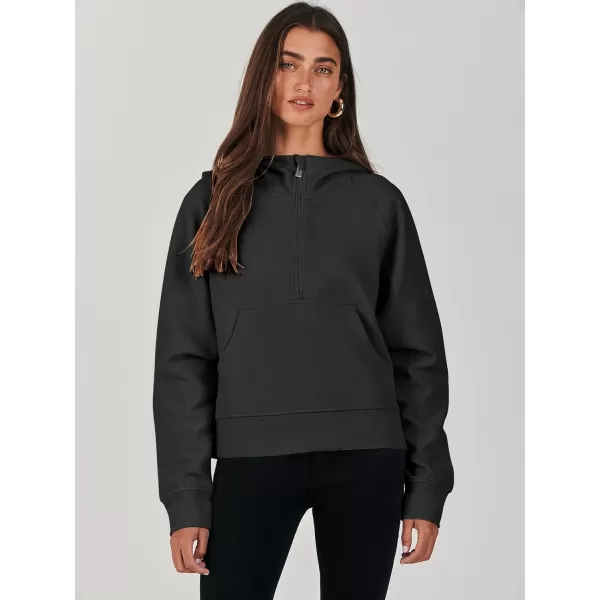 imageANRABESS Half Zip Sweatshirts Cropped Hoodies Fleece Womens Quarter Zip Up Pullover Sweaters Fall Outfits 2023 Winter ClothesBlack