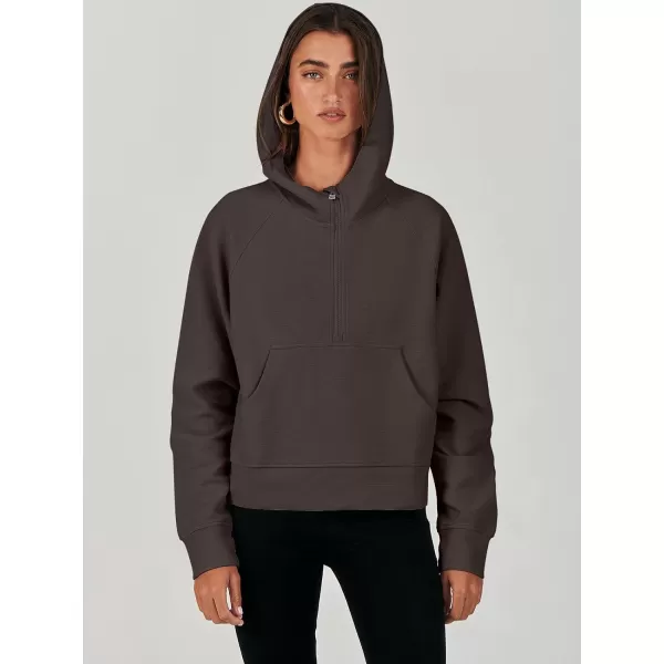 imageANRABESS Half Zip Sweatshirts Cropped Hoodies Fleece Womens Quarter Zip Up Pullover Sweaters Fall Outfits 2023 Winter ClothesCoffee
