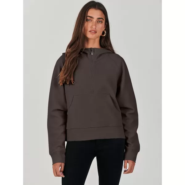 imageANRABESS Half Zip Sweatshirts Cropped Hoodies Fleece Womens Quarter Zip Up Pullover Sweaters Fall Outfits 2023 Winter ClothesCoffee