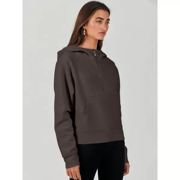 imageANRABESS Half Zip Sweatshirts Cropped Hoodies Fleece Womens Quarter Zip Up Pullover Sweaters Fall Outfits 2023 Winter ClothesCoffee