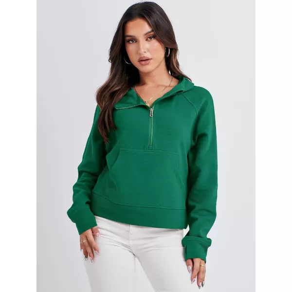 imageANRABESS Half Zip Sweatshirts Cropped Hoodies Fleece Womens Quarter Zip Up Pullover Sweaters Fall Outfits 2023 Winter ClothesGrass