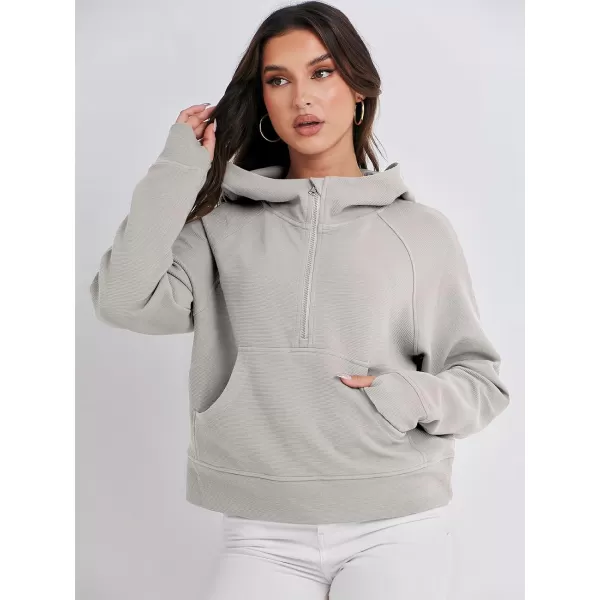 imageANRABESS Half Zip Sweatshirts Cropped Hoodies Fleece Womens Quarter Zip Up Pullover Sweaters Fall Outfits 2023 Winter ClothesGrey