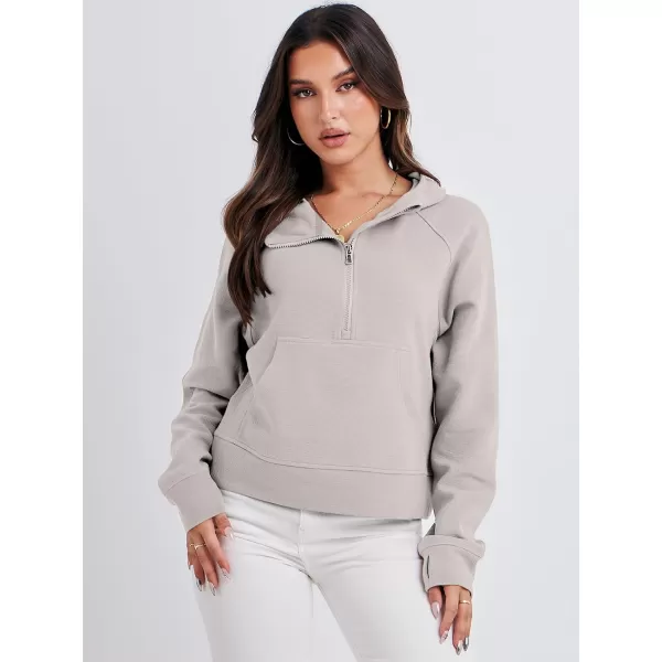 imageANRABESS Half Zip Sweatshirts Cropped Hoodies Fleece Womens Quarter Zip Up Pullover Sweaters Fall Outfits 2023 Winter ClothesGrey