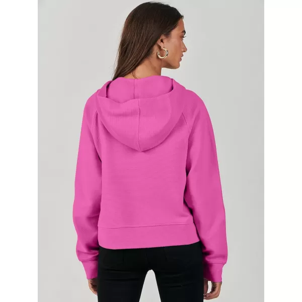 imageANRABESS Half Zip Sweatshirts Cropped Hoodies Fleece Womens Quarter Zip Up Pullover Sweaters Fall Outfits 2023 Winter ClothesHot Pink