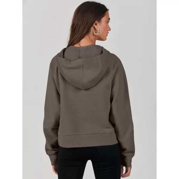 imageANRABESS Half Zip Sweatshirts Cropped Hoodies Fleece Womens Quarter Zip Up Pullover Sweaters Fall Outfits 2023 Winter ClothesLight Brown