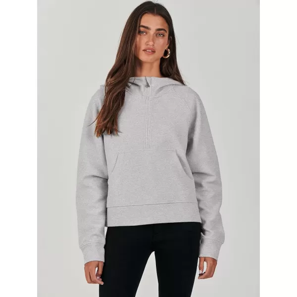 imageANRABESS Half Zip Sweatshirts Cropped Hoodies Fleece Womens Quarter Zip Up Pullover Sweaters Fall Outfits 2023 Winter ClothesLight Grey