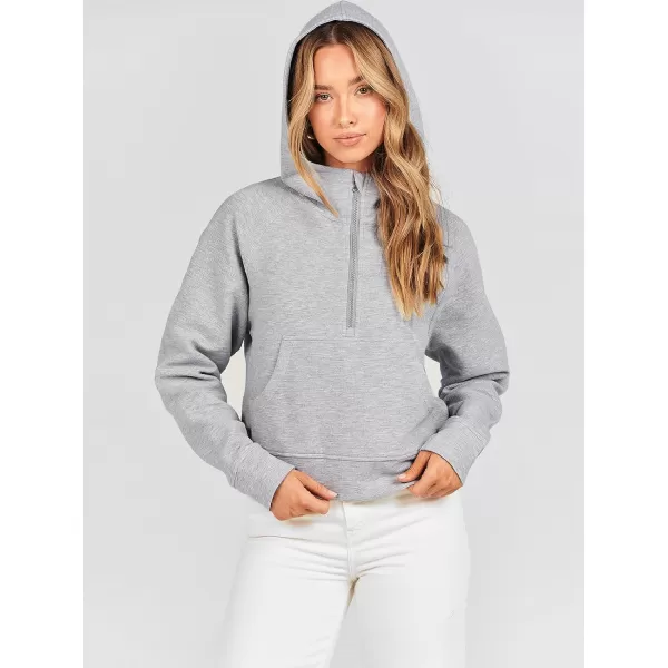 imageANRABESS Half Zip Sweatshirts Cropped Hoodies Fleece Womens Quarter Zip Up Pullover Sweaters Fall Outfits 2023 Winter ClothesLight Grey