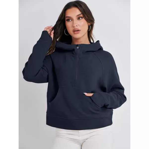 imageANRABESS Half Zip Sweatshirts Cropped Hoodies Fleece Womens Quarter Zip Up Pullover Sweaters Fall Outfits 2023 Winter ClothesNavy Blue