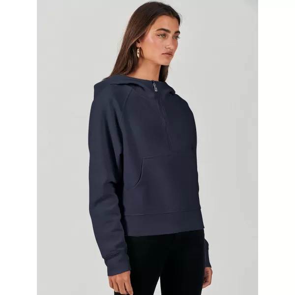 imageANRABESS Half Zip Sweatshirts Cropped Hoodies Fleece Womens Quarter Zip Up Pullover Sweaters Fall Outfits 2023 Winter ClothesNavy Blue