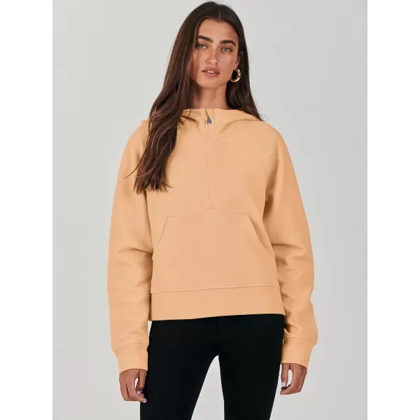 imageANRABESS Half Zip Sweatshirts Cropped Hoodies Fleece Womens Quarter Zip Up Pullover Sweaters Fall Outfits 2023 Winter ClothesOrange