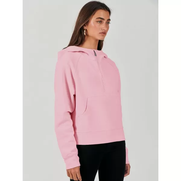imageANRABESS Half Zip Sweatshirts Cropped Hoodies Fleece Womens Quarter Zip Up Pullover Sweaters Fall Outfits 2023 Winter ClothesPink