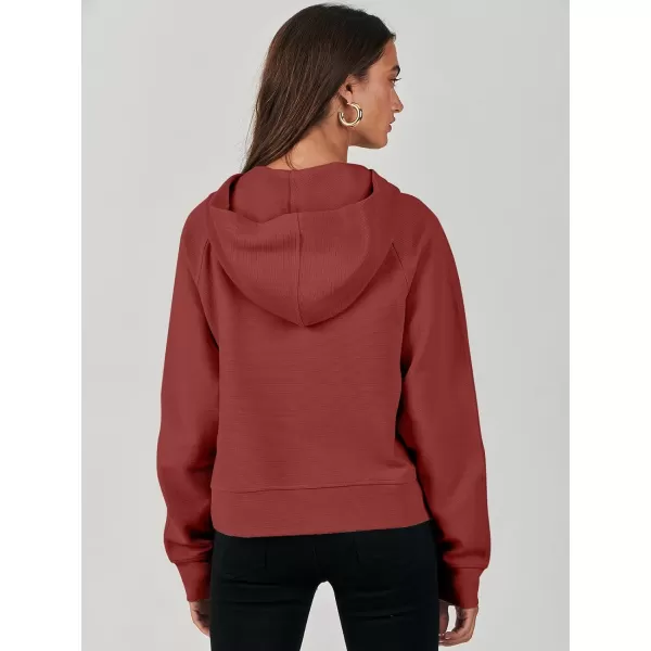 imageANRABESS Half Zip Sweatshirts Cropped Hoodies Fleece Womens Quarter Zip Up Pullover Sweaters Fall Outfits 2023 Winter ClothesRed