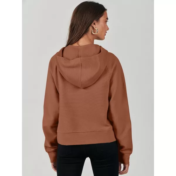 imageANRABESS Half Zip Sweatshirts Cropped Hoodies Fleece Womens Quarter Zip Up Pullover Sweaters Fall Outfits 2023 Winter ClothesRust