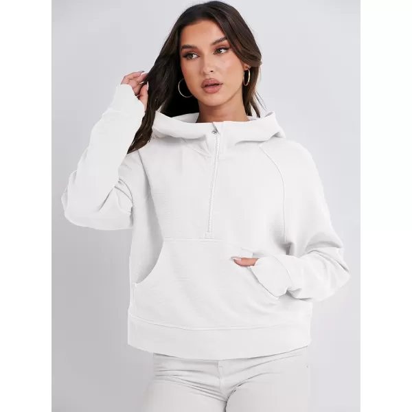 imageANRABESS Half Zip Sweatshirts Cropped Hoodies Fleece Womens Quarter Zip Up Pullover Sweaters Fall Outfits 2023 Winter ClothesWhite