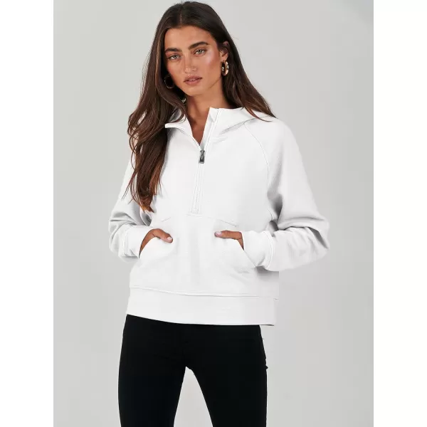 imageANRABESS Half Zip Sweatshirts Cropped Hoodies Fleece Womens Quarter Zip Up Pullover Sweaters Fall Outfits 2023 Winter ClothesWhite