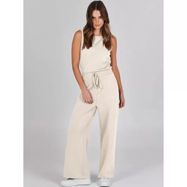 imageANRABESS Jumpsuits for Women 2024 Casual Summer Dressy Romper Sleeveless Wide Leg Long Pants Outfits JumperBeige