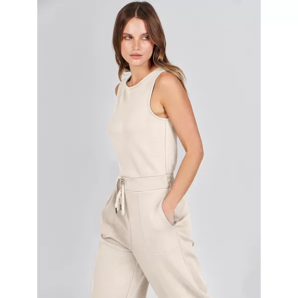 imageANRABESS Jumpsuits for Women 2024 Casual Summer Dressy Romper Sleeveless Wide Leg Long Pants Outfits JumperBeige