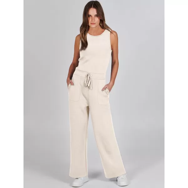 imageANRABESS Jumpsuits for Women 2024 Casual Summer Dressy Romper Sleeveless Wide Leg Long Pants Outfits JumperBeige