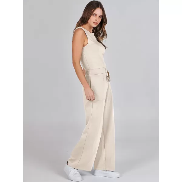 imageANRABESS Jumpsuits for Women 2024 Casual Summer Dressy Romper Sleeveless Wide Leg Long Pants Outfits JumperBeige