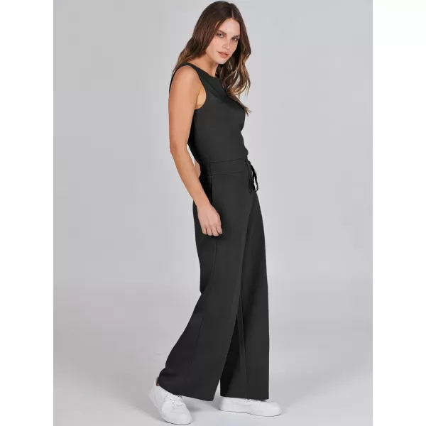 imageANRABESS Jumpsuits for Women 2024 Casual Summer Dressy Romper Sleeveless Wide Leg Long Pants Outfits JumperBlack