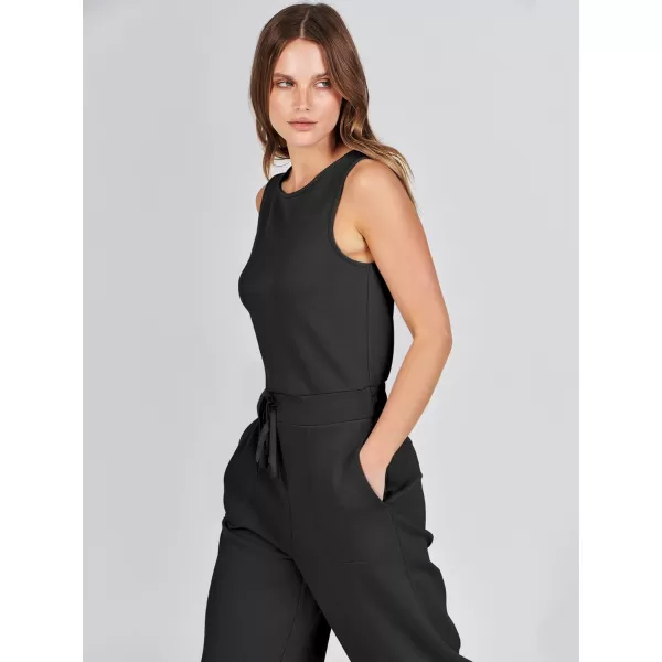 imageANRABESS Jumpsuits for Women 2024 Casual Summer Dressy Romper Sleeveless Wide Leg Long Pants Outfits JumperBlack