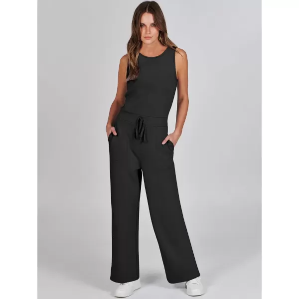 imageANRABESS Jumpsuits for Women 2024 Casual Summer Dressy Romper Sleeveless Wide Leg Long Pants Outfits JumperBlack