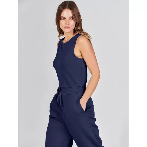 imageANRABESS Jumpsuits for Women 2024 Casual Summer Dressy Romper Sleeveless Wide Leg Long Pants Outfits JumperBlue