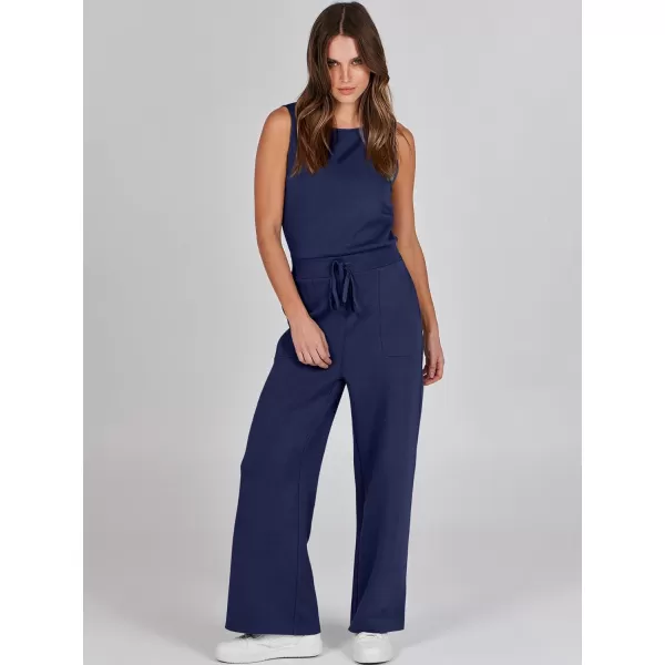 imageANRABESS Jumpsuits for Women 2024 Casual Summer Dressy Romper Sleeveless Wide Leg Long Pants Outfits JumperBlue