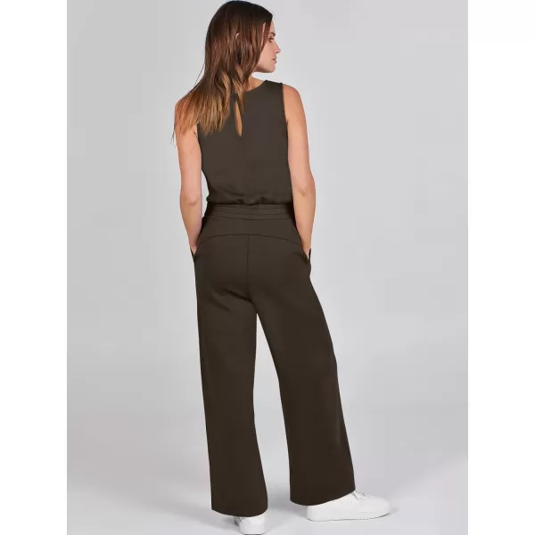 imageANRABESS Jumpsuits for Women 2024 Casual Summer Dressy Romper Sleeveless Wide Leg Long Pants Outfits JumperBrown
