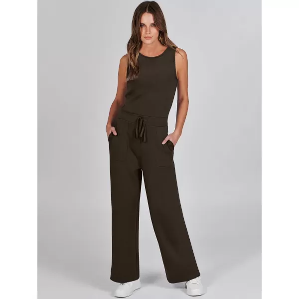 imageANRABESS Jumpsuits for Women 2024 Casual Summer Dressy Romper Sleeveless Wide Leg Long Pants Outfits JumperBrown