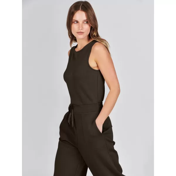 imageANRABESS Jumpsuits for Women 2024 Casual Summer Dressy Romper Sleeveless Wide Leg Long Pants Outfits JumperBrown