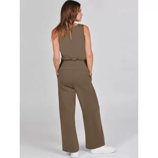 imageANRABESS Jumpsuits for Women 2024 Casual Summer Dressy Romper Sleeveless Wide Leg Long Pants Outfits JumperCoffee