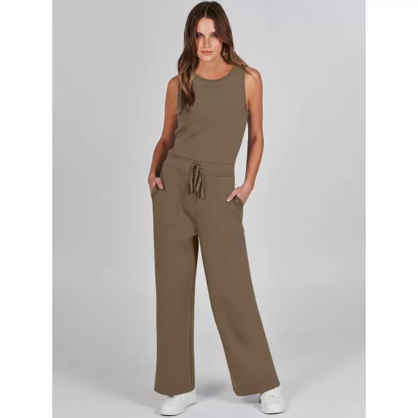 imageANRABESS Jumpsuits for Women 2024 Casual Summer Dressy Romper Sleeveless Wide Leg Long Pants Outfits JumperCoffee