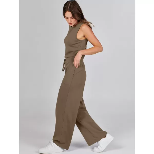 imageANRABESS Jumpsuits for Women 2024 Casual Summer Dressy Romper Sleeveless Wide Leg Long Pants Outfits JumperCoffee