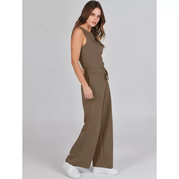 imageANRABESS Jumpsuits for Women 2024 Casual Summer Dressy Romper Sleeveless Wide Leg Long Pants Outfits JumperCoffee