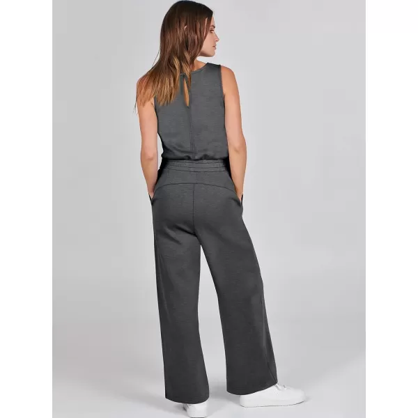 imageANRABESS Jumpsuits for Women 2024 Casual Summer Dressy Romper Sleeveless Wide Leg Long Pants Outfits JumperDeep Gray