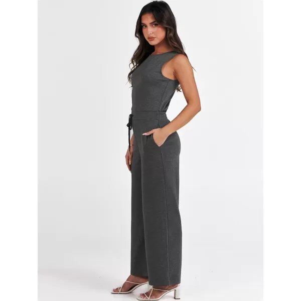 imageANRABESS Jumpsuits for Women 2024 Casual Summer Dressy Romper Sleeveless Wide Leg Long Pants Outfits JumperDeep Gray