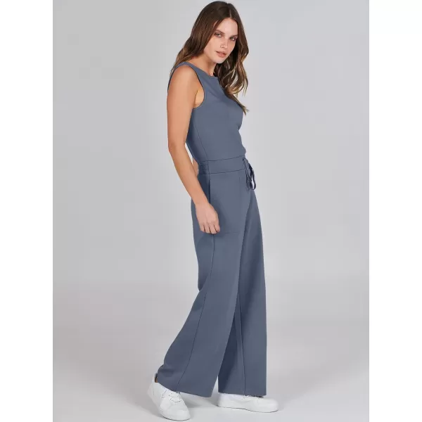 imageANRABESS Jumpsuits for Women 2024 Casual Summer Dressy Romper Sleeveless Wide Leg Long Pants Outfits JumperGray Blue