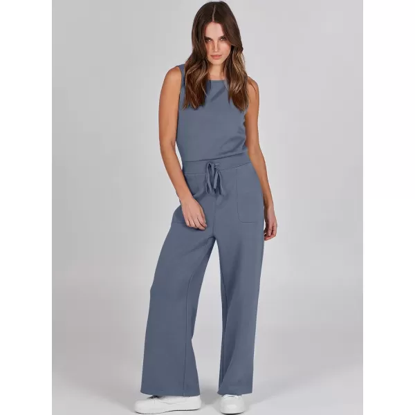 imageANRABESS Jumpsuits for Women 2024 Casual Summer Dressy Romper Sleeveless Wide Leg Long Pants Outfits JumperGray Blue