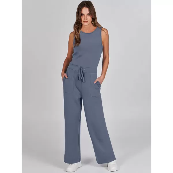 imageANRABESS Jumpsuits for Women 2024 Casual Summer Dressy Romper Sleeveless Wide Leg Long Pants Outfits JumperGray Blue
