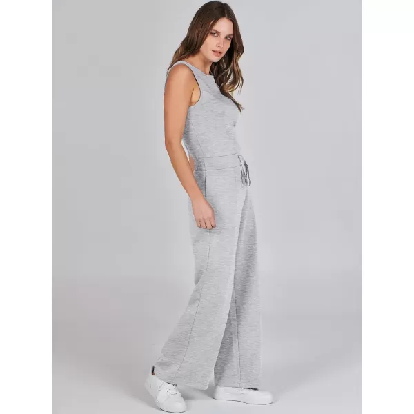 imageANRABESS Jumpsuits for Women 2024 Casual Summer Dressy Romper Sleeveless Wide Leg Long Pants Outfits JumperLight Gray