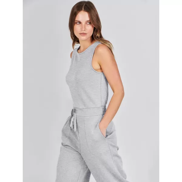 imageANRABESS Jumpsuits for Women 2024 Casual Summer Dressy Romper Sleeveless Wide Leg Long Pants Outfits JumperLight Gray