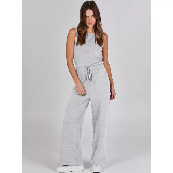 imageANRABESS Jumpsuits for Women 2024 Casual Summer Dressy Romper Sleeveless Wide Leg Long Pants Outfits JumperLight Gray