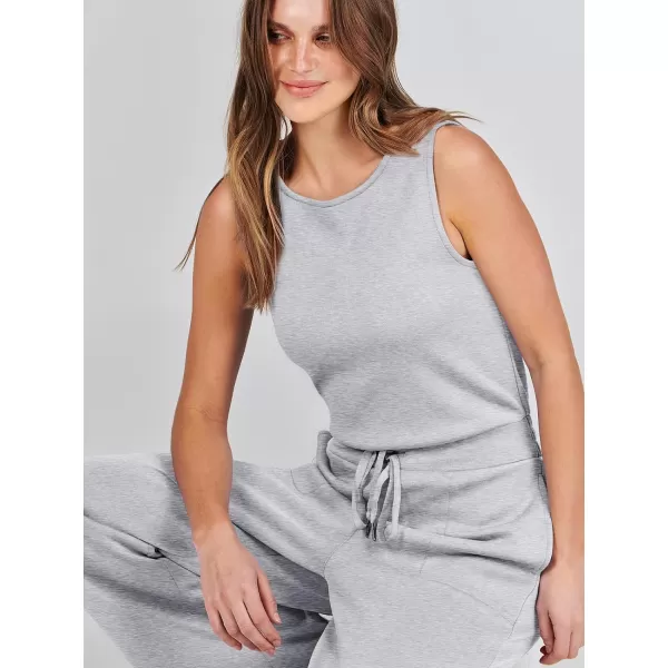 imageANRABESS Jumpsuits for Women 2024 Casual Summer Dressy Romper Sleeveless Wide Leg Long Pants Outfits JumperLight Gray