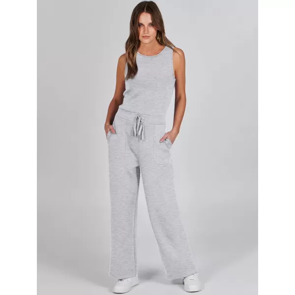 imageANRABESS Jumpsuits for Women 2024 Casual Summer Dressy Romper Sleeveless Wide Leg Long Pants Outfits JumperLight Gray