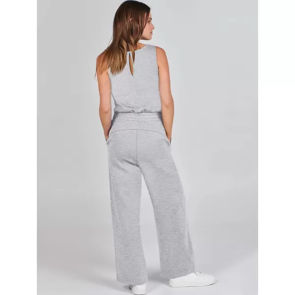 imageANRABESS Jumpsuits for Women 2024 Casual Summer Dressy Romper Sleeveless Wide Leg Long Pants Outfits JumperLight Gray