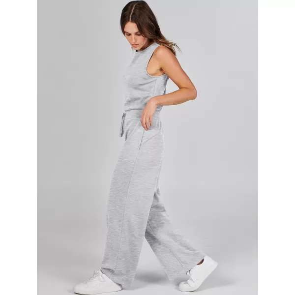 imageANRABESS Jumpsuits for Women 2024 Casual Summer Dressy Romper Sleeveless Wide Leg Long Pants Outfits JumperLight Gray
