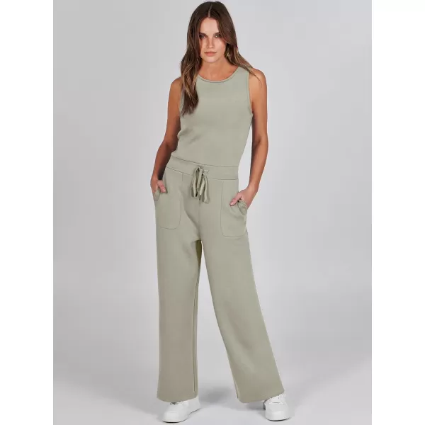 imageANRABESS Jumpsuits for Women 2024 Casual Summer Dressy Romper Sleeveless Wide Leg Long Pants Outfits JumperLight Khaki