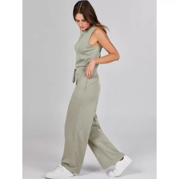 imageANRABESS Jumpsuits for Women 2024 Casual Summer Dressy Romper Sleeveless Wide Leg Long Pants Outfits JumperLight Khaki
