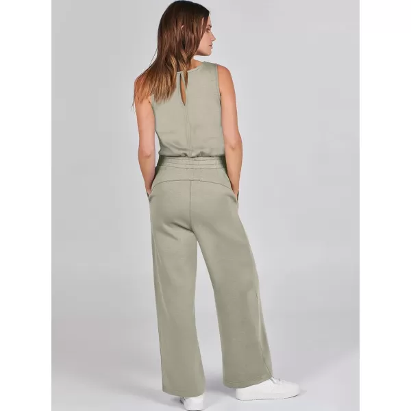 imageANRABESS Jumpsuits for Women 2024 Casual Summer Dressy Romper Sleeveless Wide Leg Long Pants Outfits JumperLight Khaki